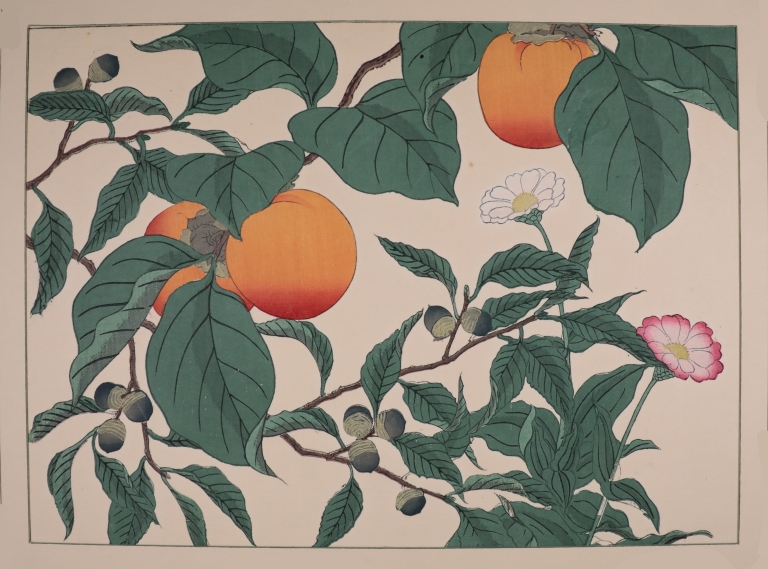 "Persimmons and Flowers"